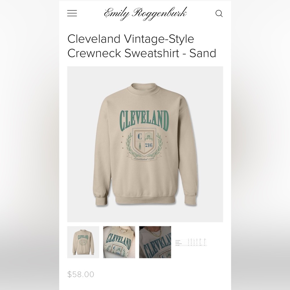 Emily Roggenburk - M Cleveland Crewneck